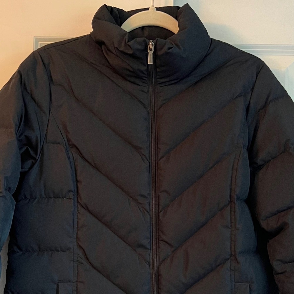 Lands' End Black Down Puffer Winter Coat Jacket Women's Size S (6-8) - Picture 4 of 11